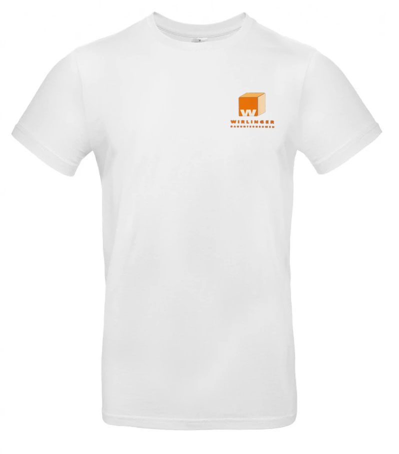B&C Basic T-Shirt  E190 weiß,  TU03T Wirlinger 